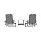 Flash Furniture Monterey 3-Pc Adirondack Set w/2 Adjustable HDPE Loungers w/Cup Holders and Folding Side Table, Gry LE-HMP-2017-2-T1620H-GY-GG - alternate 1